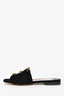 Stuart Weitzman Black Suede Ariel Pleated Studded Bow Flats Size 36.5