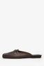 Pre-Loved Chanel™ Brown Leather Interlocking CC Mules Size 36