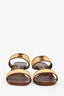 Pre-Loved Chanel™ Brown Leather Raffia Interlocking CC Rattan Sandals Size 36.5