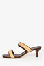 Pre-Loved Chanel™ Brown Leather Raffia Interlocking CC Rattan Sandals Size 36.5