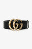 Gucci Black Leather Pearl Marmont GG Belt Size 95/38