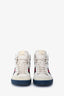 Gucci Off-White Leather Navy/Web High Top Sneakers Size 11 Mens