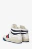 Gucci Off-White Leather Navy/Web High Top Sneakers Size 11 Mens