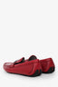 Salvatore Ferragamo Red Leather 'Barlet' Loafers Size 12 Mens