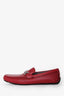 Salvatore Ferragamo Red Leather 'Barlet' Loafers Size 12 Mens