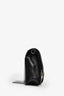 Prada Black Leather Ribbon Metal Logo Shoulder Bag