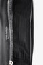 Prada Black Leather Ribbon Metal Logo Shoulder Bag