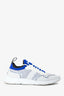 Christian Dior White/Blue Mesh Logo Sneakers Size 44