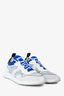 Christian Dior White/Blue Mesh Logo Sneakers Size 44