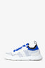 Christian Dior White/Blue Mesh Logo Sneakers Size 44