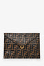 Fendi Black/Brown Leather 'F is Fendi' Clutch