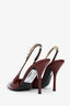 Gucci Red Patent Chain-Embellished Signoria 45MM Slingback Pumps Size 37.5