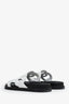 Hermès Black/White Leather Extra Sandals Size 38