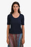 Vince Navy Scoop Neck T-Shirt Size S