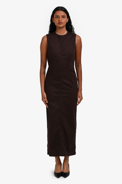 Reformation Brown Denim 'Kendi' Midi Dress Size 0