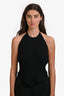 Ganni Black Rib Knit Halterneck Backless Top Size XL