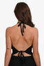 Ganni Black Rib Knit Halterneck Backless Top Size XL