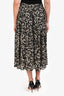 Ba&sh Black/White Printed Ruffled Midi Skirt Size 40