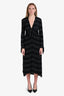 Proenza Schouler Black Striped Front Knot Maxi Dress Size 6