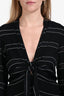 Proenza Schouler Black Striped Front Knot Maxi Dress Size 6