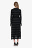 Proenza Schouler Black Striped Front Knot Maxi Dress Size 6