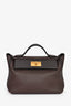 Hermès 2021 Chocolate Togo/Swift Leather 24/24 29 With Strap