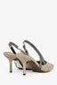 Brunello Cuccinelli Grey Suede Beaded Slingback Heels Size 39