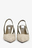 Brunello Cuccinelli Grey Suede Beaded Slingback Heels Size 39