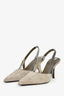 Brunello Cuccinelli Grey Suede Beaded Slingback Heels Size 39