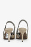 Brunello Cuccinelli Grey Suede Beaded Slingback Heels Size 39