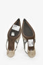 Brunello Cuccinelli Grey Suede Beaded Slingback Heels Size 39