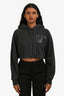 Loewe Charcoal Cotton Anagram Long Sleeve Cropped Hoodie Size XS