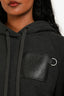 Loewe Charcoal Cotton Anagram Long Sleeve Cropped Hoodie Size XS