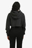 Loewe Charcoal Cotton Anagram Long Sleeve Cropped Hoodie Size XS