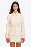Reformation Cream Mini Skirt + Jacket 'Chloe' Set Size 6
