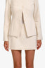 Reformation Cream Mini Skirt + Jacket 'Chloe' Set Size 6