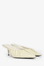 Studio Cream Patent Ruched Heeled Mules Size 38