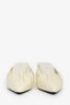 Studio Cream Patent Ruched Heeled Mules Size 38