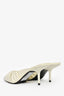 Studio Cream Patent Ruched Heeled Mules Size 38