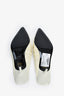 Studio Cream Patent Ruched Heeled Mules Size 38