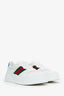 Gucci White Perforated Leather Web Chunky Sneakers Size 38.5 Mens
