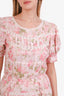 LoveShackFancy Pink Cotton Floral 'Augustine' Mini Dress Size S with Tags