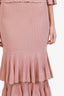 Zimmermann Pink Glitter 'Rebellion' Ruffled Top + Skirt Set Size 1/0