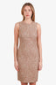 Dolce & Gabbana Brown Floral Embroidered Mini Dress Size 40