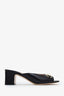 Gucci Black Leather Horsebit Open-Toe Mules Size 37