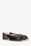 Gucci Black Leather Horsebit Open-Toe Mules Size 37