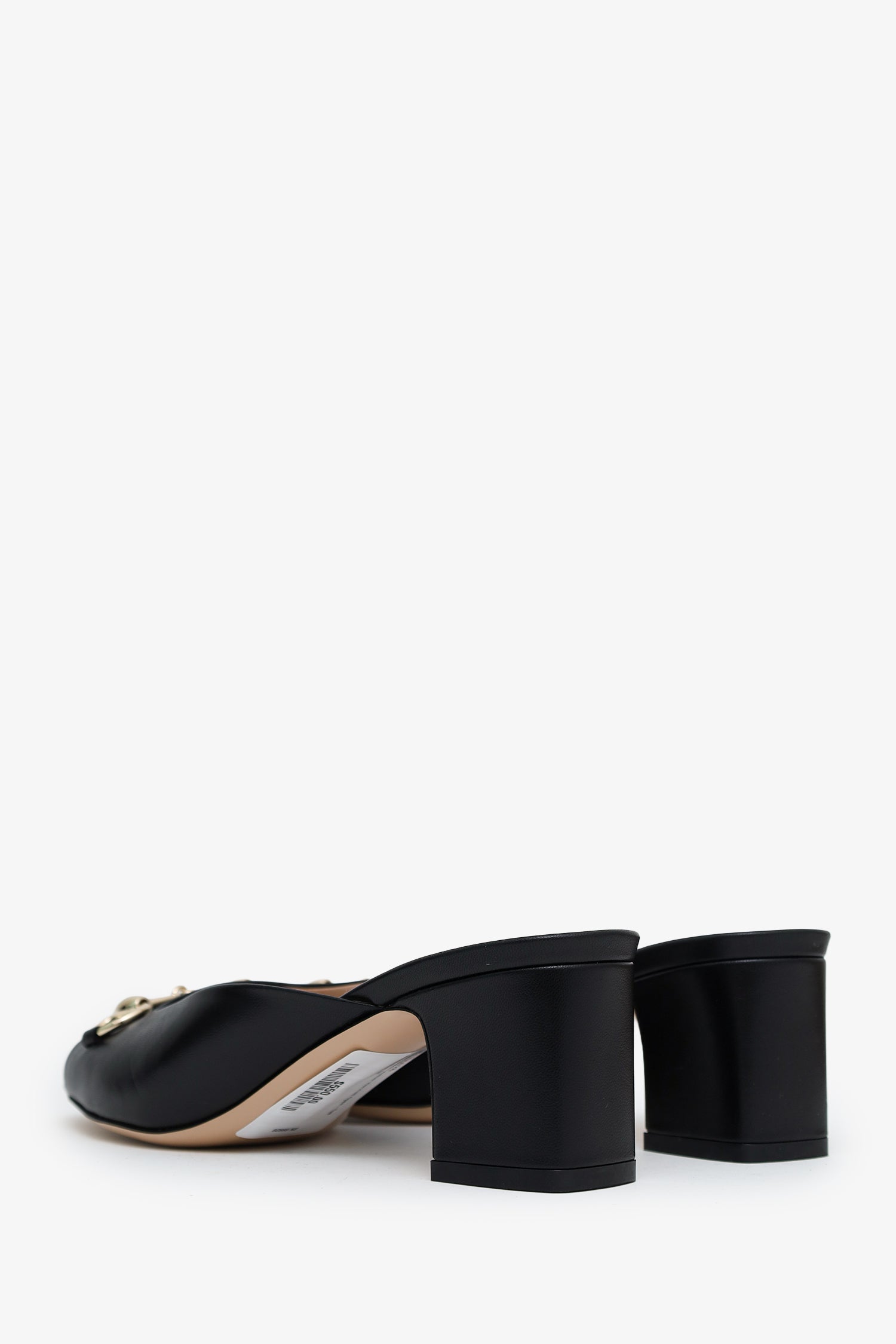 GUCCI ブラック ミュール 約7cmヒール Gucci Black Leather Horsebit Open-Toe Mules Size 37 – Mine & Yours
