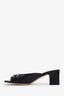 Gucci Black Leather Horsebit Open-Toe Mules Size 37