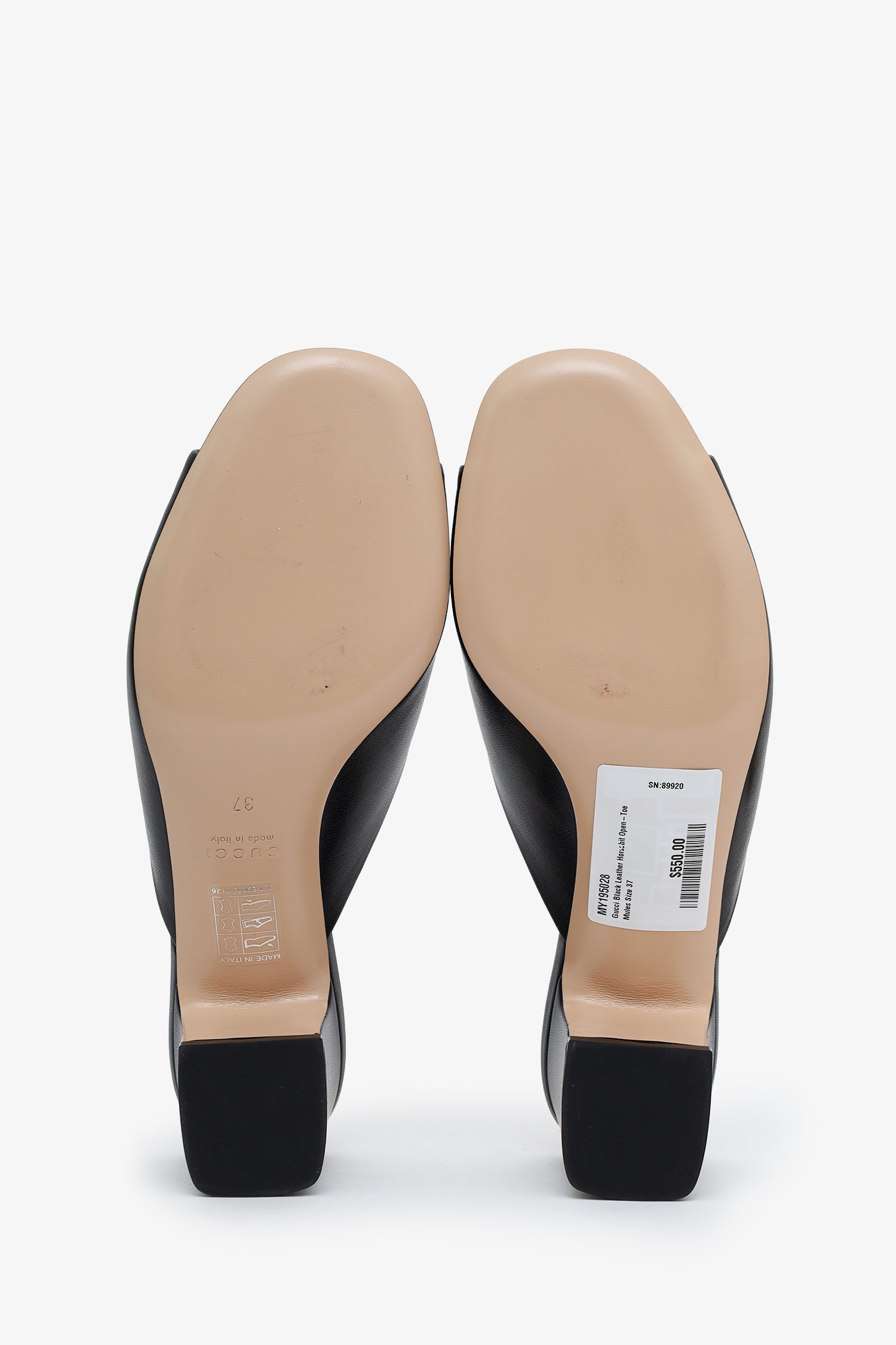 GUCCI ブラック ミュール 約7cmヒール Gucci Black Leather Horsebit Open-Toe Mules Size 37 – Mine & Yours