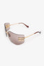 Miu Miu Brown Logo Shield Sunglasses